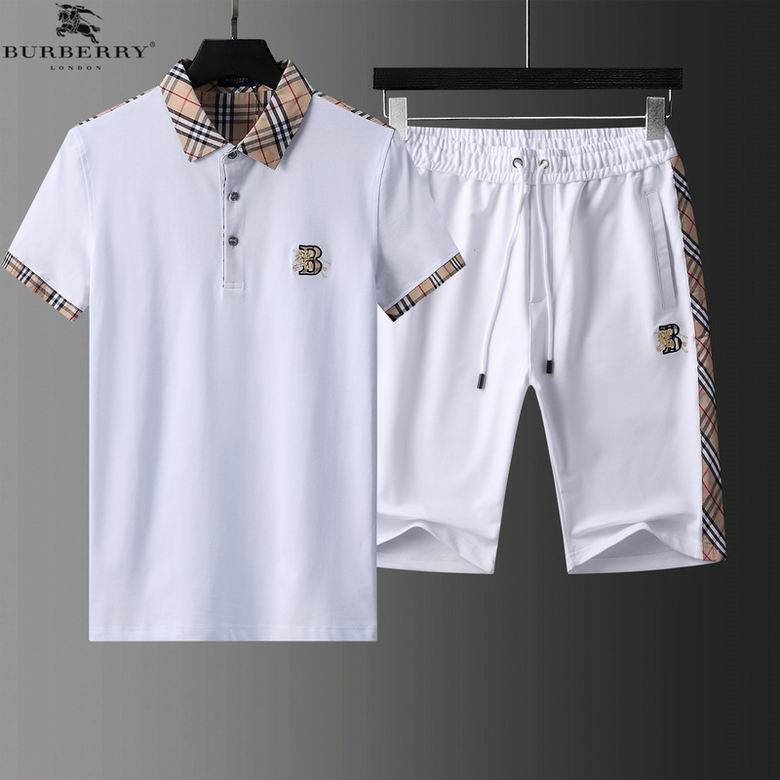 Wholesale Cheap B urberry Short Sleeve MEN Tracksuits for Sale