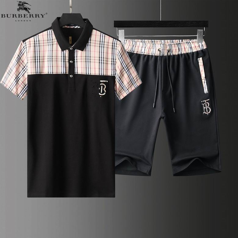 Wholesale Cheap B urberry Short Sleeve MEN Tracksuits for Sale