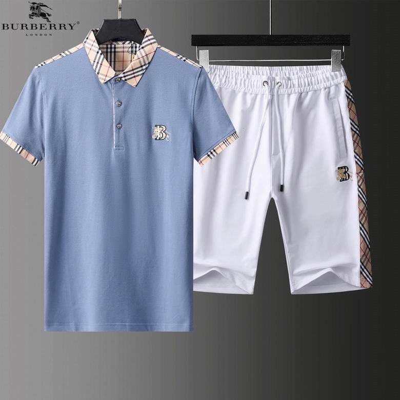 Wholesale Cheap B urberry Short Sleeve MEN Tracksuits for Sale