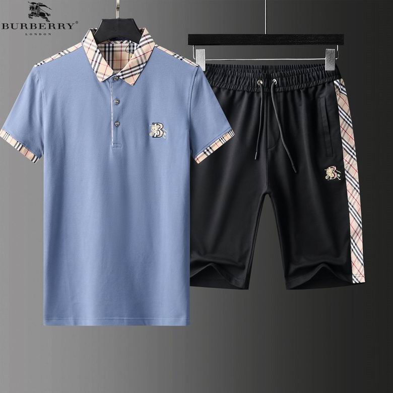 Wholesale Cheap B urberry Short Sleeve MEN Tracksuits for Sale
