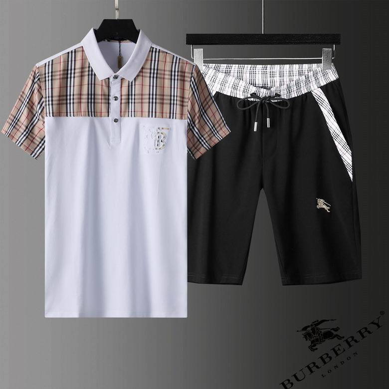 Wholesale Cheap B urberry Short Sleeve Tracksuits for Sale