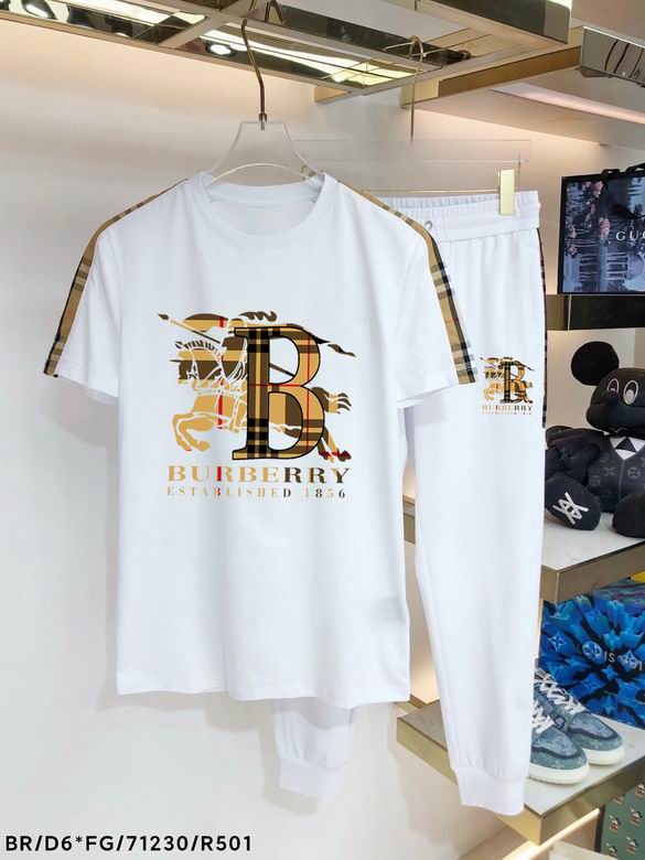 Wholesale Cheap B urberry Short Sleeve Tracksuits for Sale