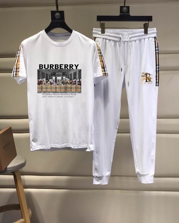 Wholesale Cheap B urberry Short Sleeve Tracksuits for Sale