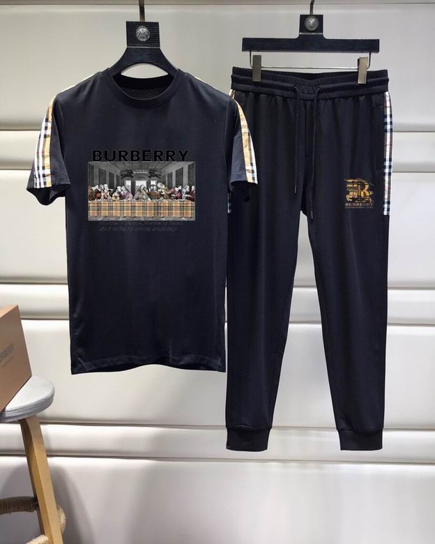 Wholesale Cheap B urberry Short Sleeve Tracksuits for Sale