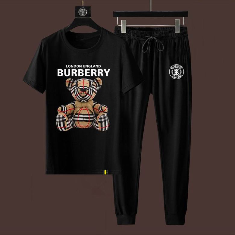 Wholesale Cheap B urberry Short Sleeve Men Tracksuits for Sale
