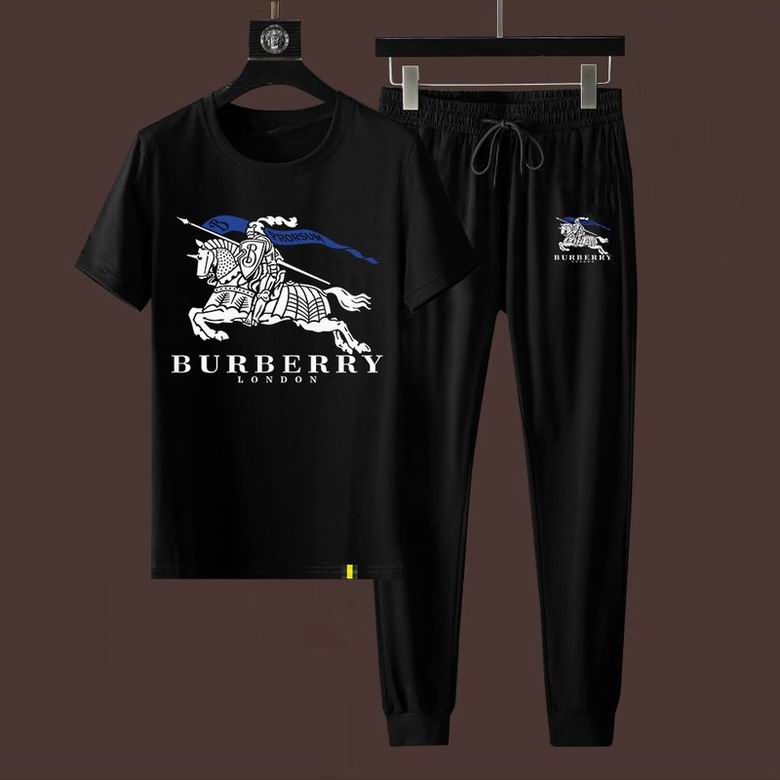 Wholesale Cheap B urberry Short Sleeve Men Tracksuits for Sale