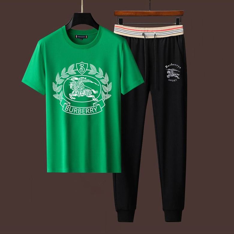 Wholesale Cheap B urberry Short Sleeve Men Tracksuits for Sale