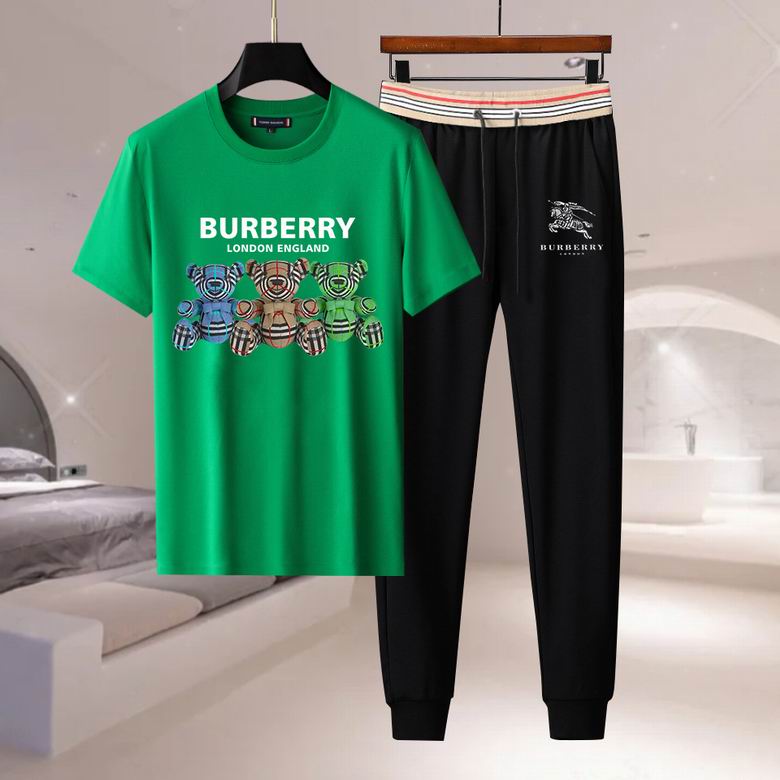 Wholesale Cheap B urberry Short Sleeve Designer Tracksuit for Sale