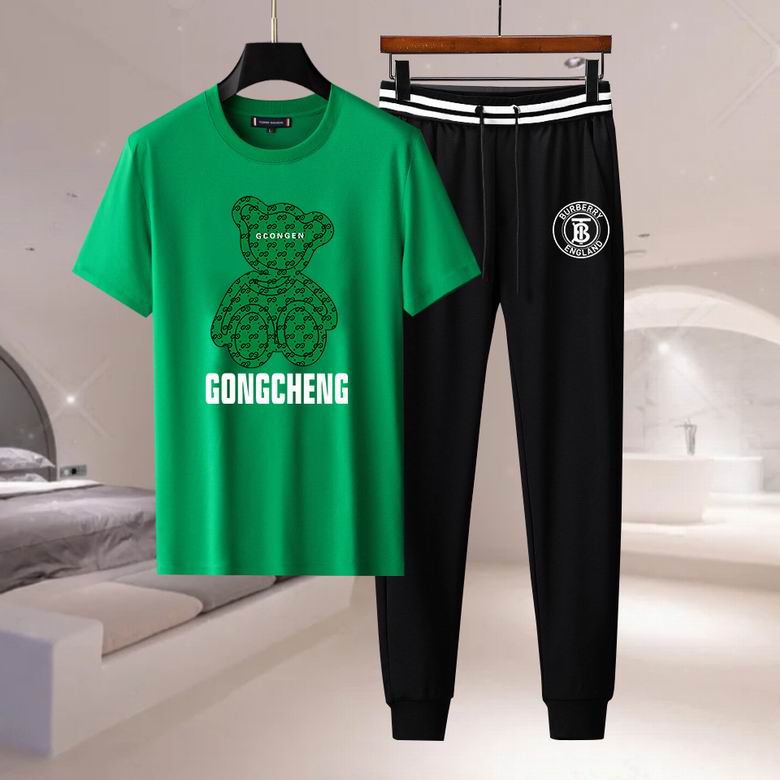 Wholesale Cheap B urberry Short Sleeve Designer Tracksuit for Sale