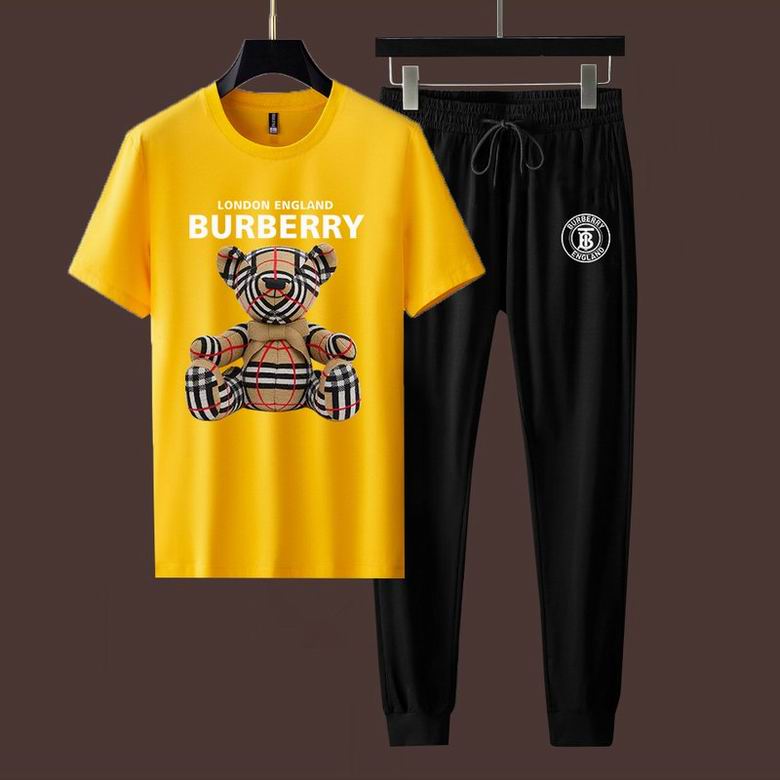 Wholesale Cheap B urberry Short Sleeve Men Tracksuits for Sale