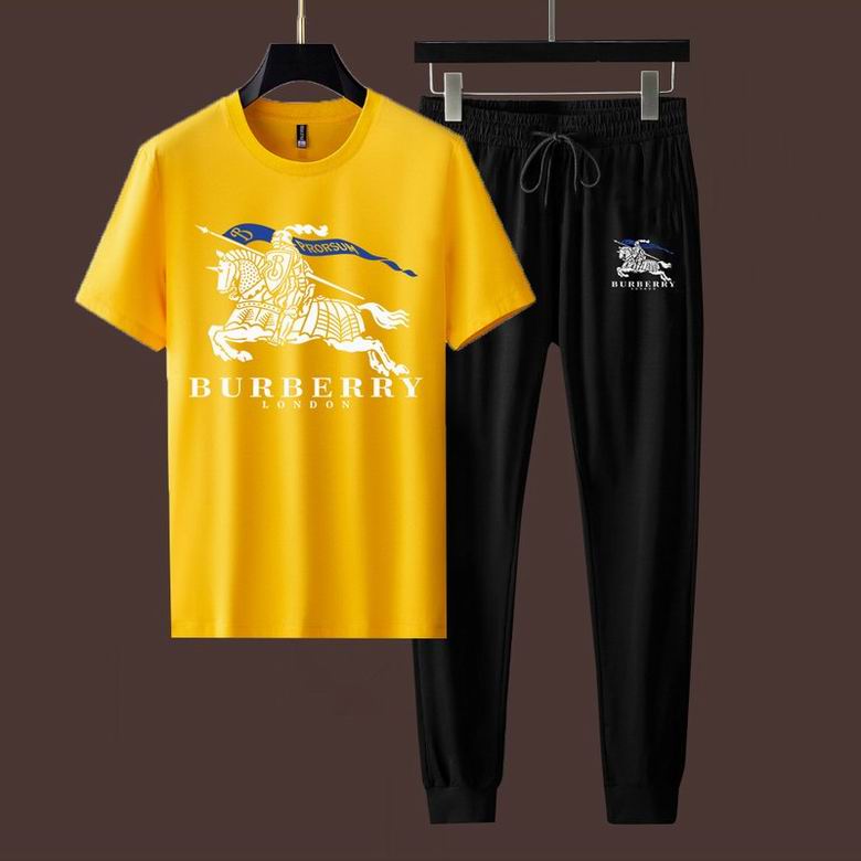 Wholesale Cheap B urberry Short Sleeve Men Tracksuits for Sale