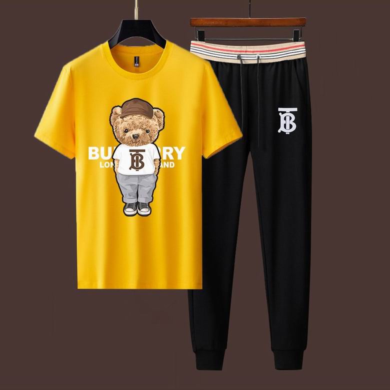 Wholesale Cheap B urberry Short Sleeve Men Tracksuits for Sale
