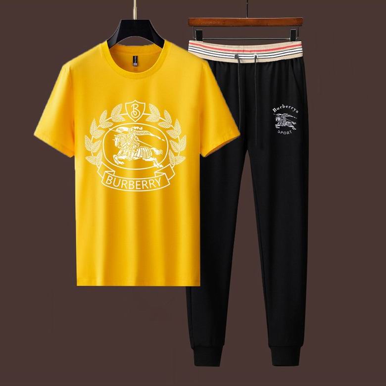 Wholesale Cheap B urberry Short Sleeve Men Tracksuits for Sale