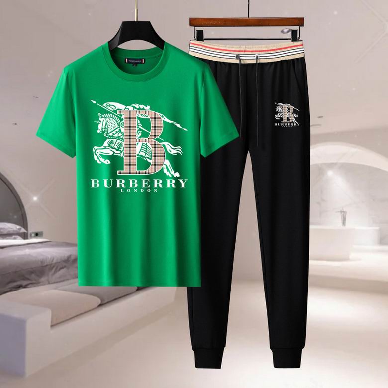 Wholesale Cheap B urberry Short Sleeve Men Tracksuits for Sale