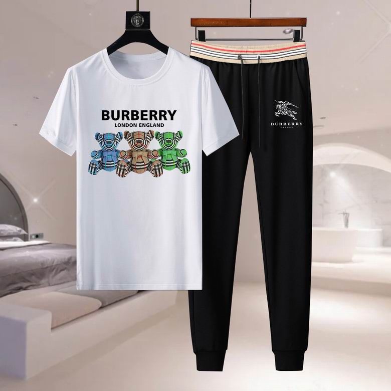 Wholesale Cheap B urberry Short Sleeve Designer Tracksuit for Sale