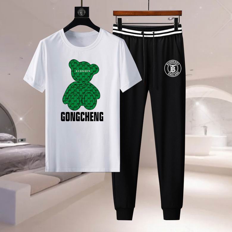 Wholesale Cheap B urberry Short Sleeve Designer Tracksuit for Sale
