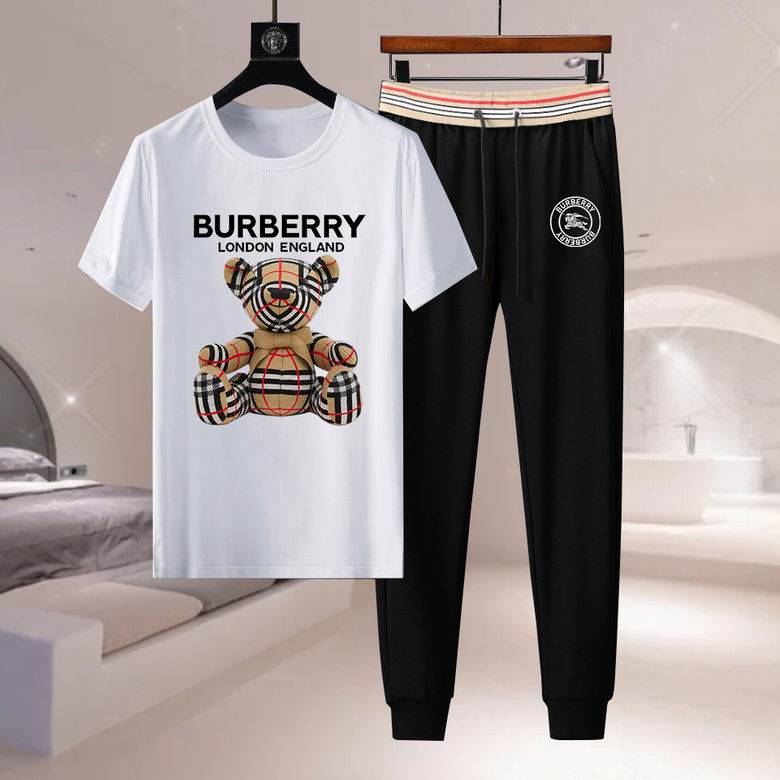 Wholesale Cheap B urberry Short Sleeve Designer Tracksuit for Sale