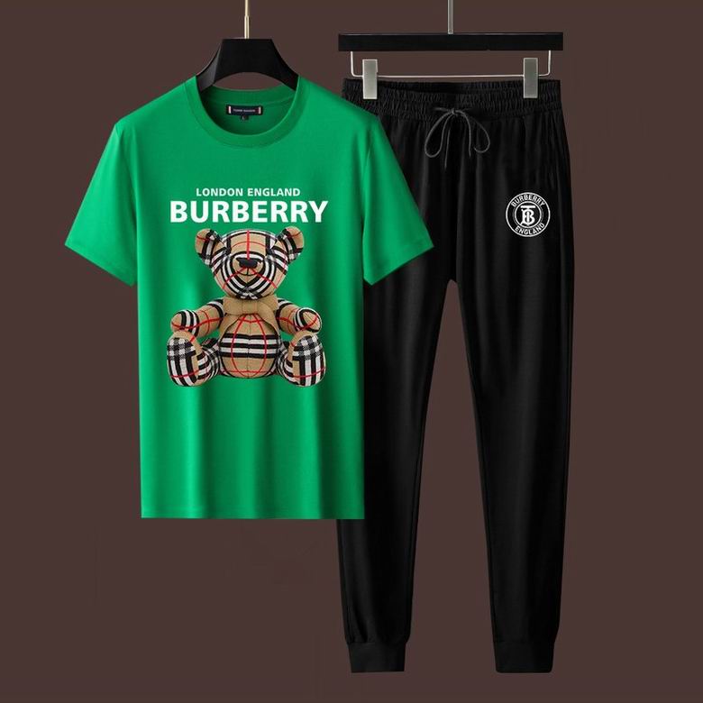 Wholesale Cheap B urberry Short Sleeve Men Tracksuits for Sale