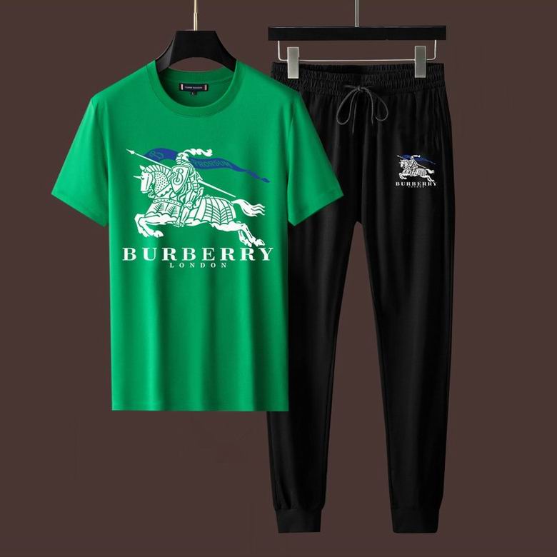 Wholesale Cheap B urberry Short Sleeve Men Tracksuits for Sale