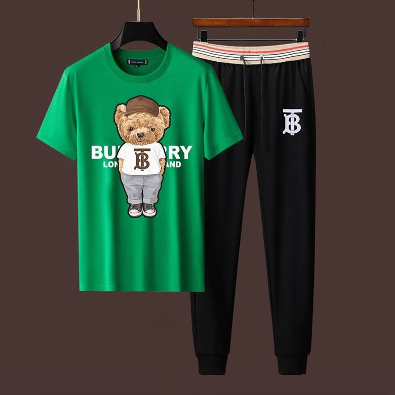 Wholesale Cheap B urberry Short Sleeve Men Tracksuits for Sale