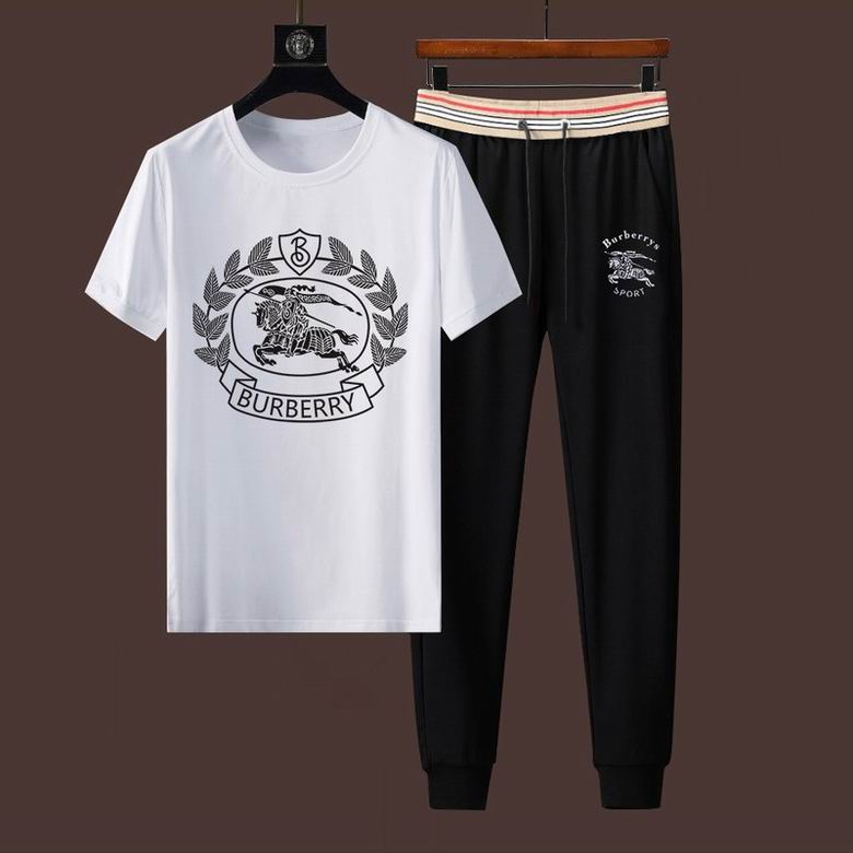 Wholesale Cheap B urberry Short Sleeve Men Tracksuits for Sale