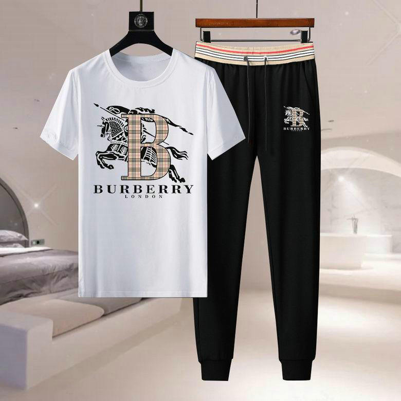 Wholesale Cheap B urberry Mens Short Sleeve Tracksuits for Sale