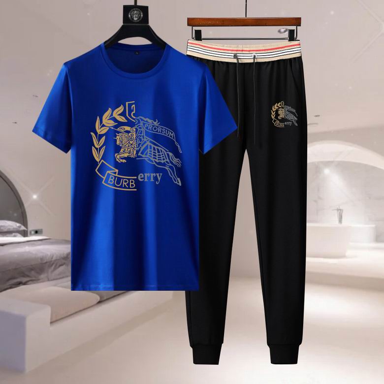 Wholesale Cheap B urberry Short Sleeve Designer Tracksuit for Sale