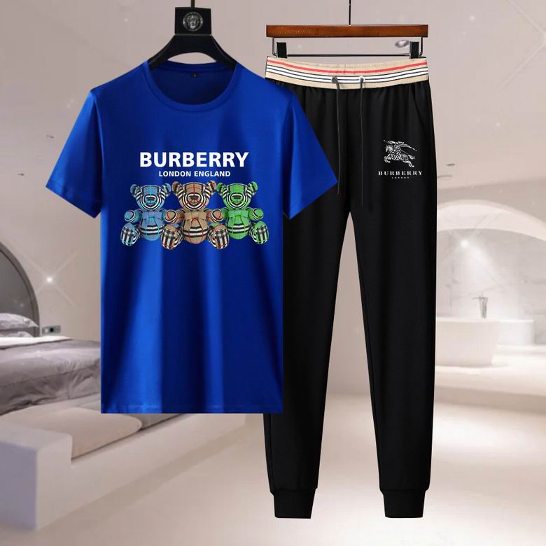 Wholesale Cheap B urberry Short Sleeve Designer Tracksuit for Sale