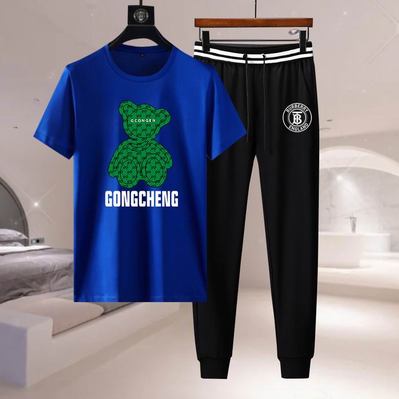 Wholesale Cheap B urberry Short Sleeve Designer Tracksuit for Sale