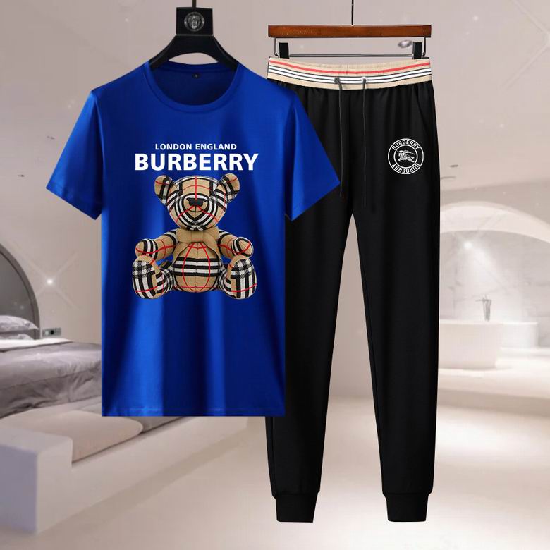 Wholesale Cheap B urberry Short Sleeve Designer Tracksuit for Sale