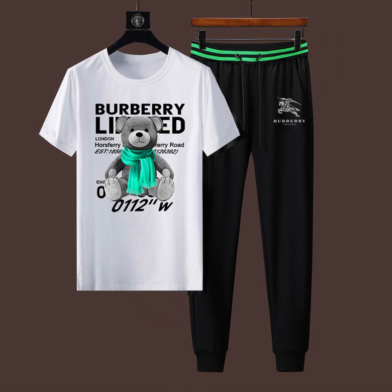 Wholesale Cheap B urberry Short Sleeve Designer Tracksuit for Sale