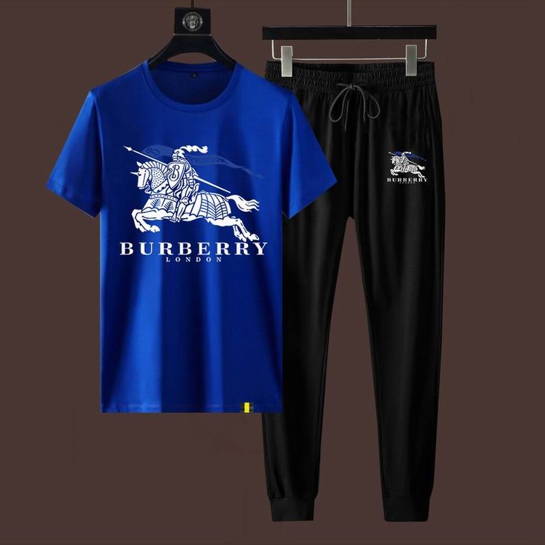 Wholesale Cheap B urberry Short Sleeve Men Tracksuits for Sale