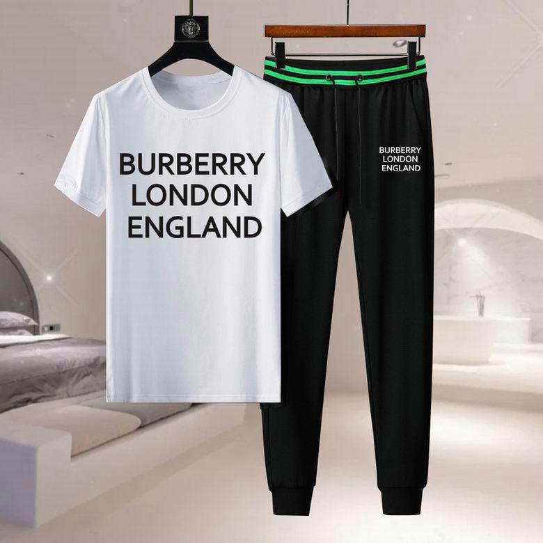 Wholesale Cheap B urberry Mens Short Sleeve Tracksuits for Sale