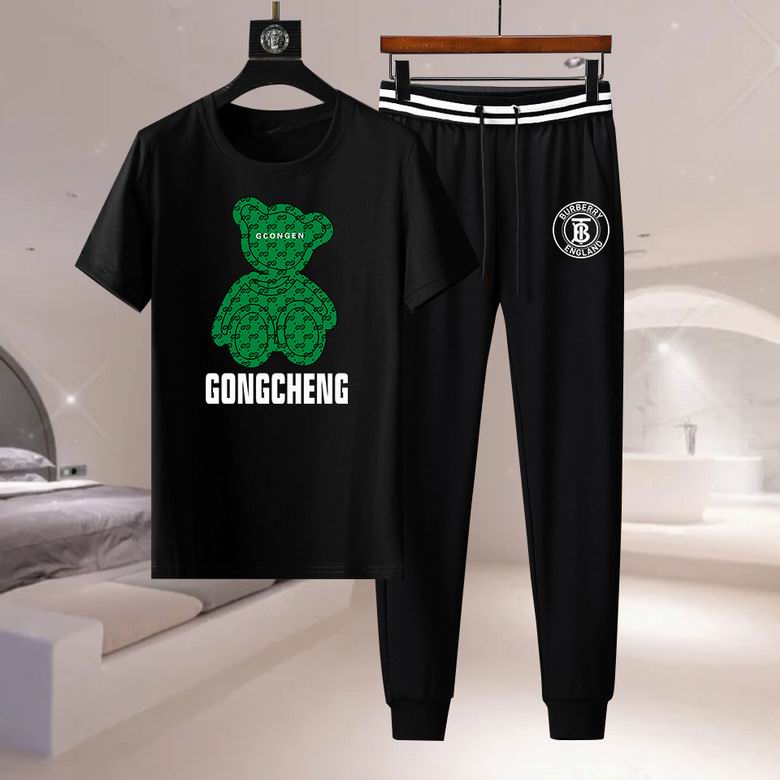 Wholesale Cheap B urberry Short Sleeve Designer Tracksuit for Sale