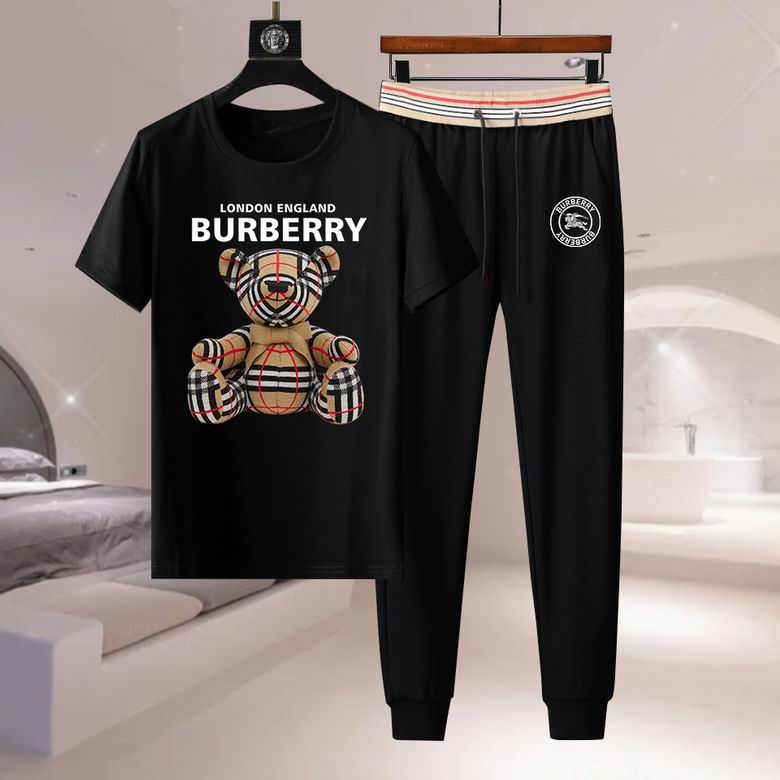Wholesale Cheap B urberry Short Sleeve Designer Tracksuit for Sale