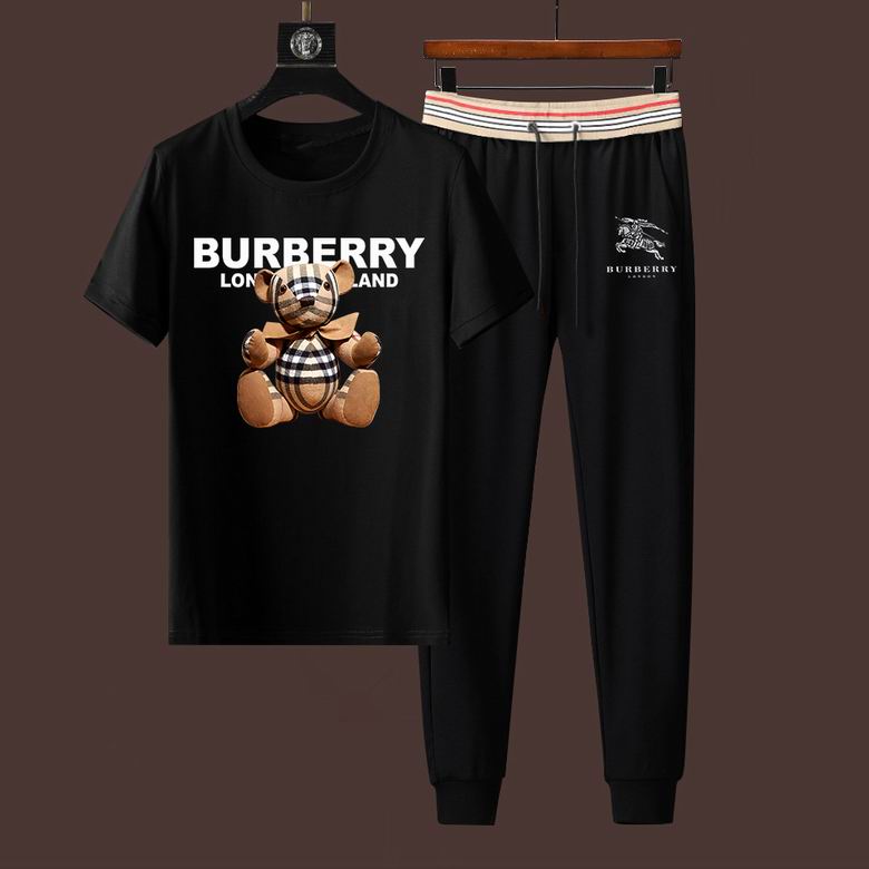 Wholesale Cheap B urberry Short Sleeve Designer Tracksuit for Sale