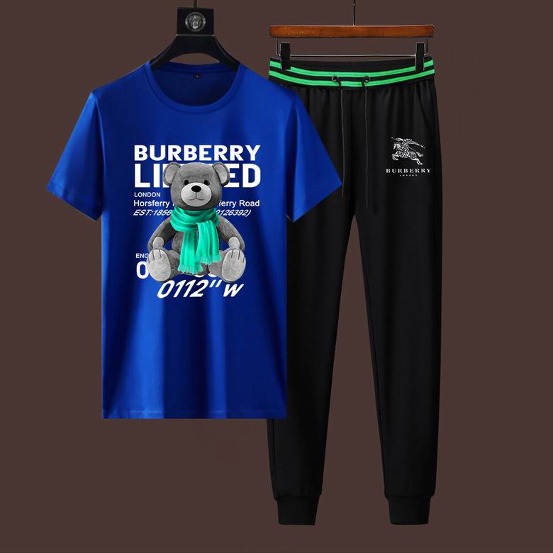 Wholesale Cheap B urberry Short Sleeve Designer Tracksuit for Sale
