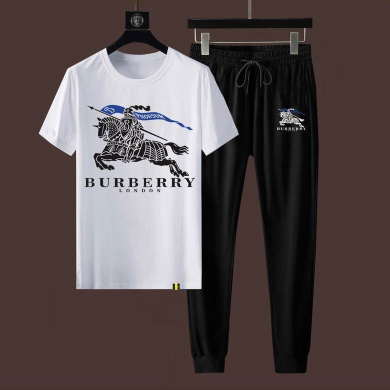 Wholesale Cheap B urberry Short Sleeve Men Tracksuits for Sale