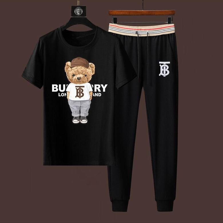 Wholesale Cheap B urberry Short Sleeve Men Tracksuits for Sale