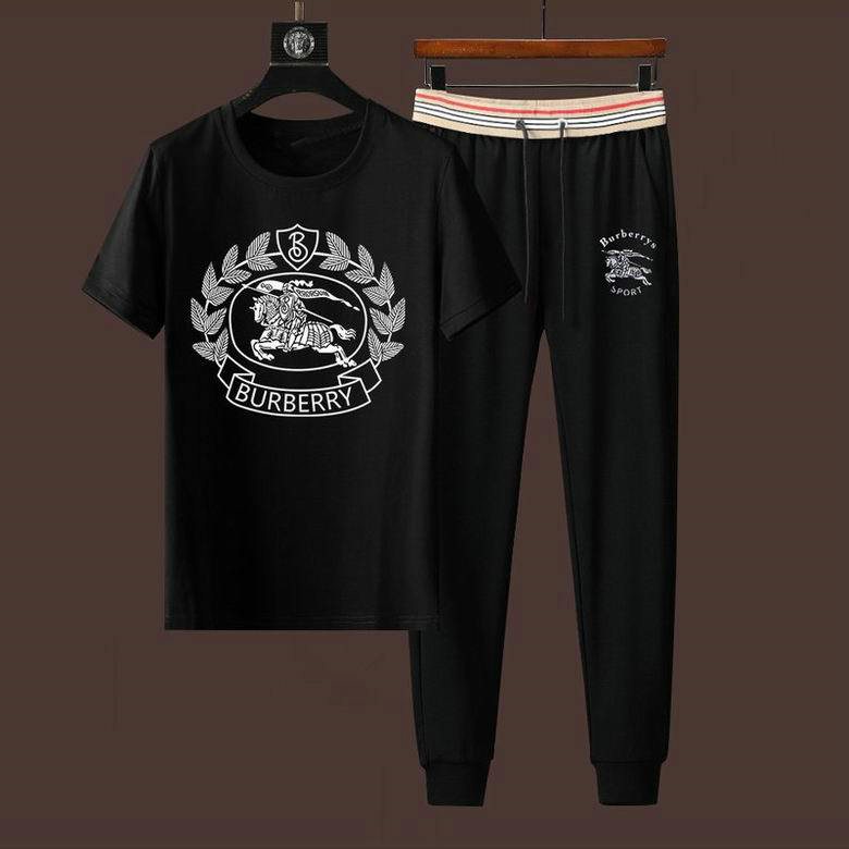 Wholesale Cheap B urberry Mens Short Sleeve Tracksuits for Sale