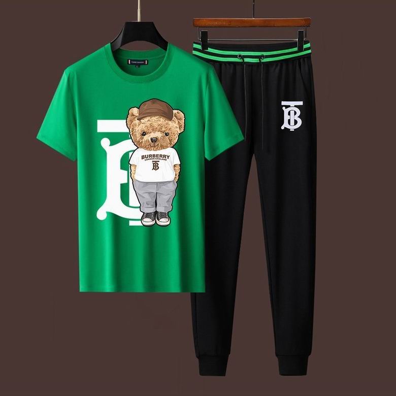 Wholesale Cheap B urberry Short Sleeve Men Tracksuits for Sale