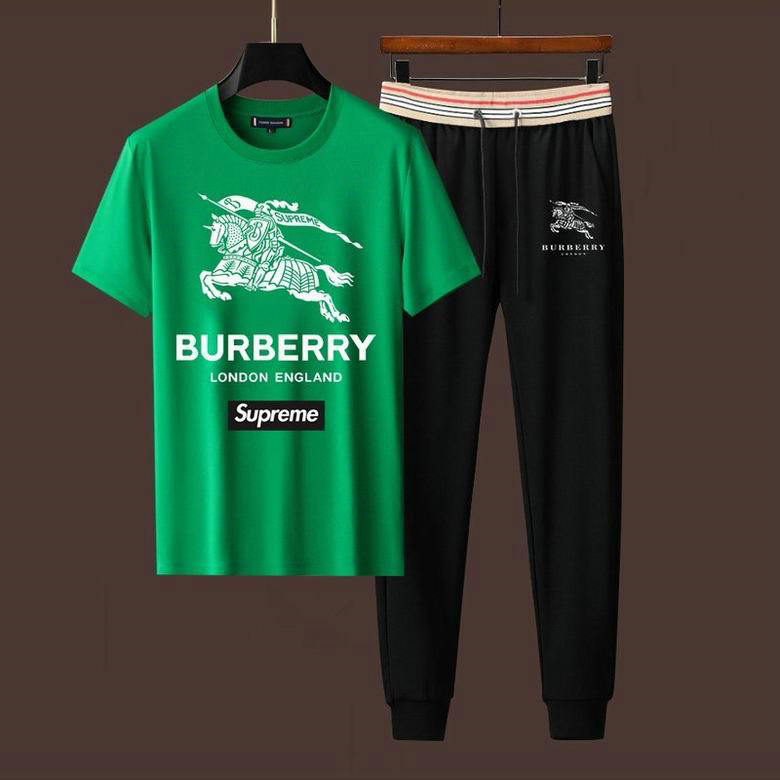 Wholesale Cheap B urberry Mens Short Sleeve Tracksuits for Sale