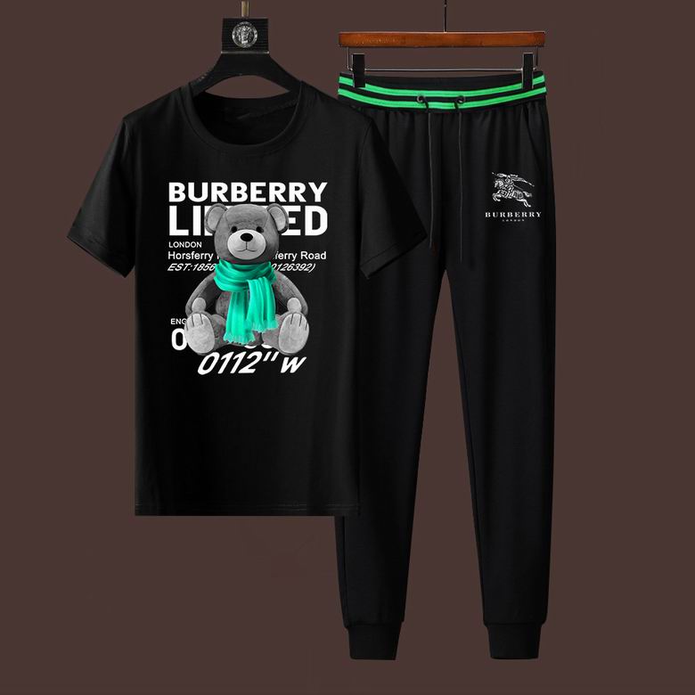 Wholesale Cheap B urberry Short Sleeve Designer Tracksuit for Sale