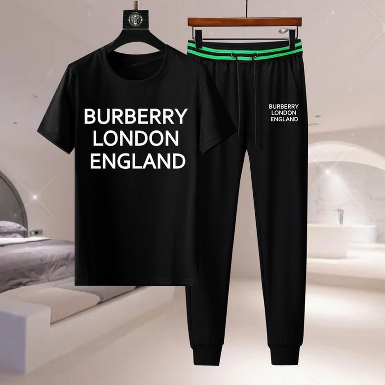 Wholesale Cheap B urberry Short Sleeve Men Tracksuits for Sale