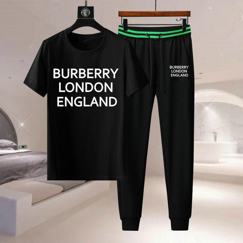 Wholesale Cheap B urberry Mens Short Sleeve Tracksuits for Sale