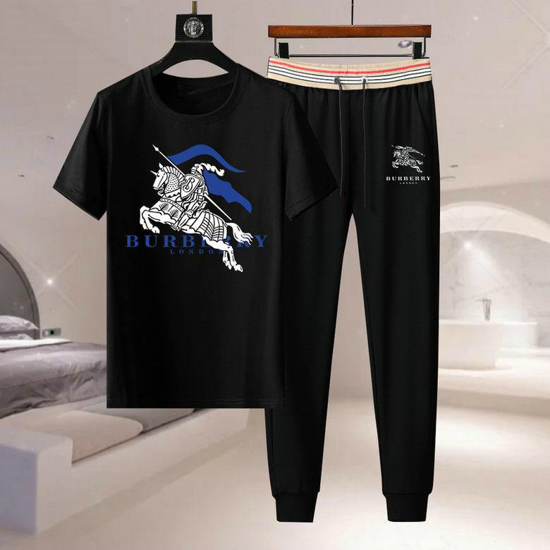 Wholesale Cheap B urberry Mens Short Sleeve Tracksuits for Sale
