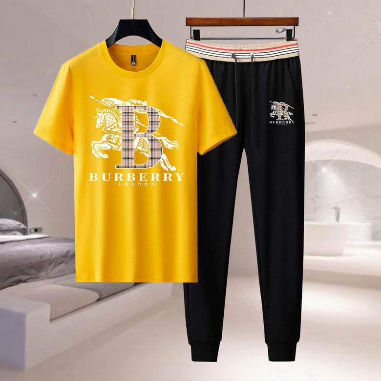 Wholesale Cheap B urberry Short Sleeve Men Tracksuits for Sale