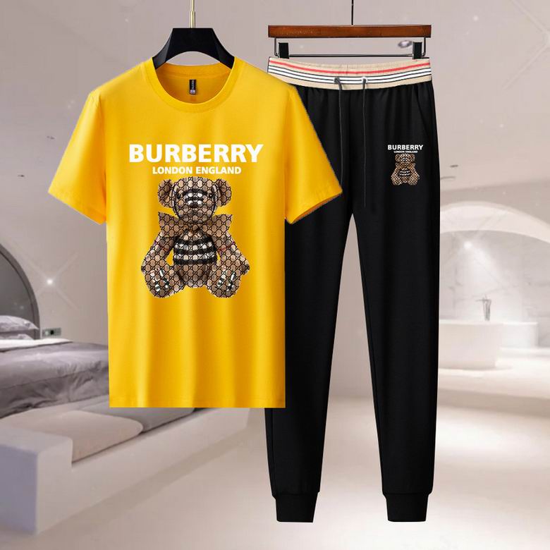 Wholesale Cheap B urberry Short Sleeve Men Tracksuits for Sale