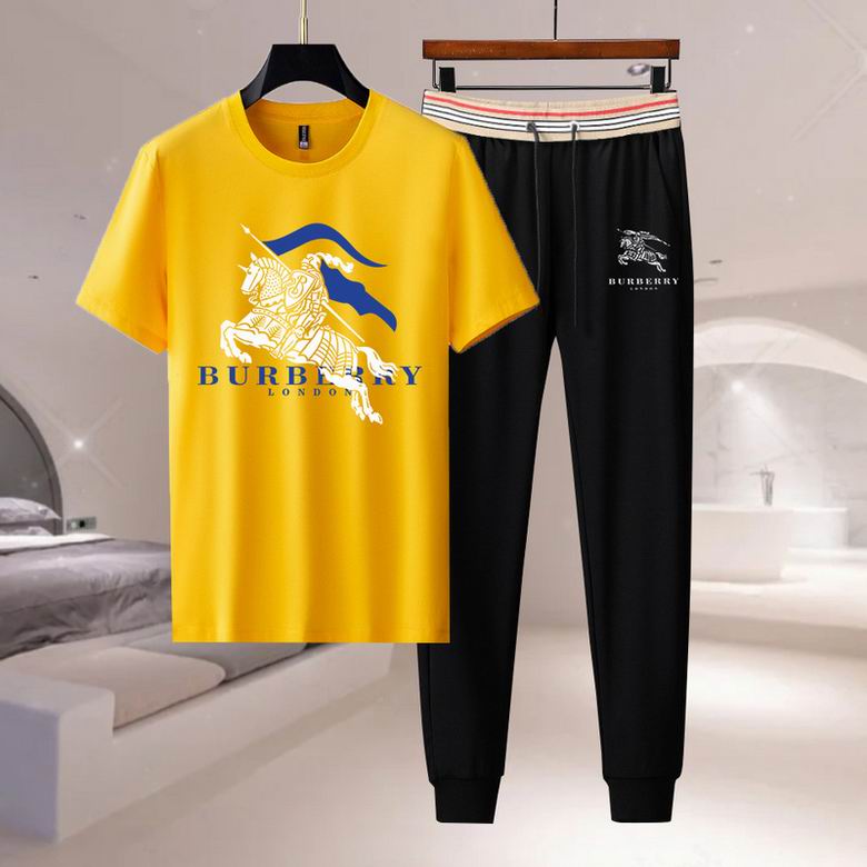 Wholesale Cheap B urberry Short Sleeve Men Tracksuits for Sale