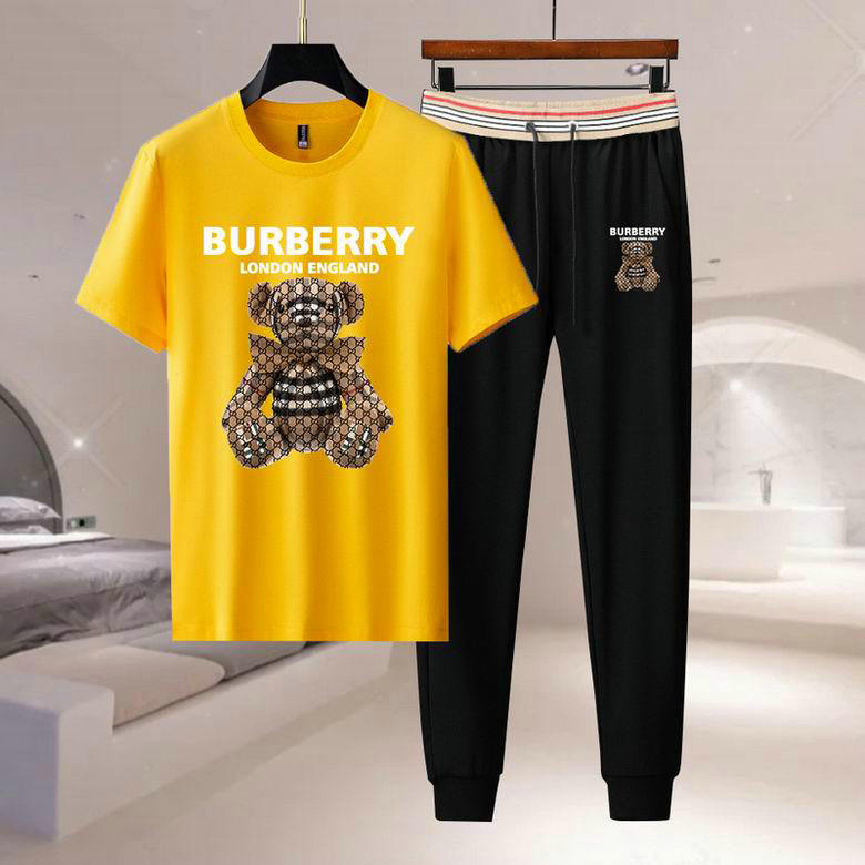 Wholesale Cheap B urberry Mens Short Sleeve Tracksuits for Sale